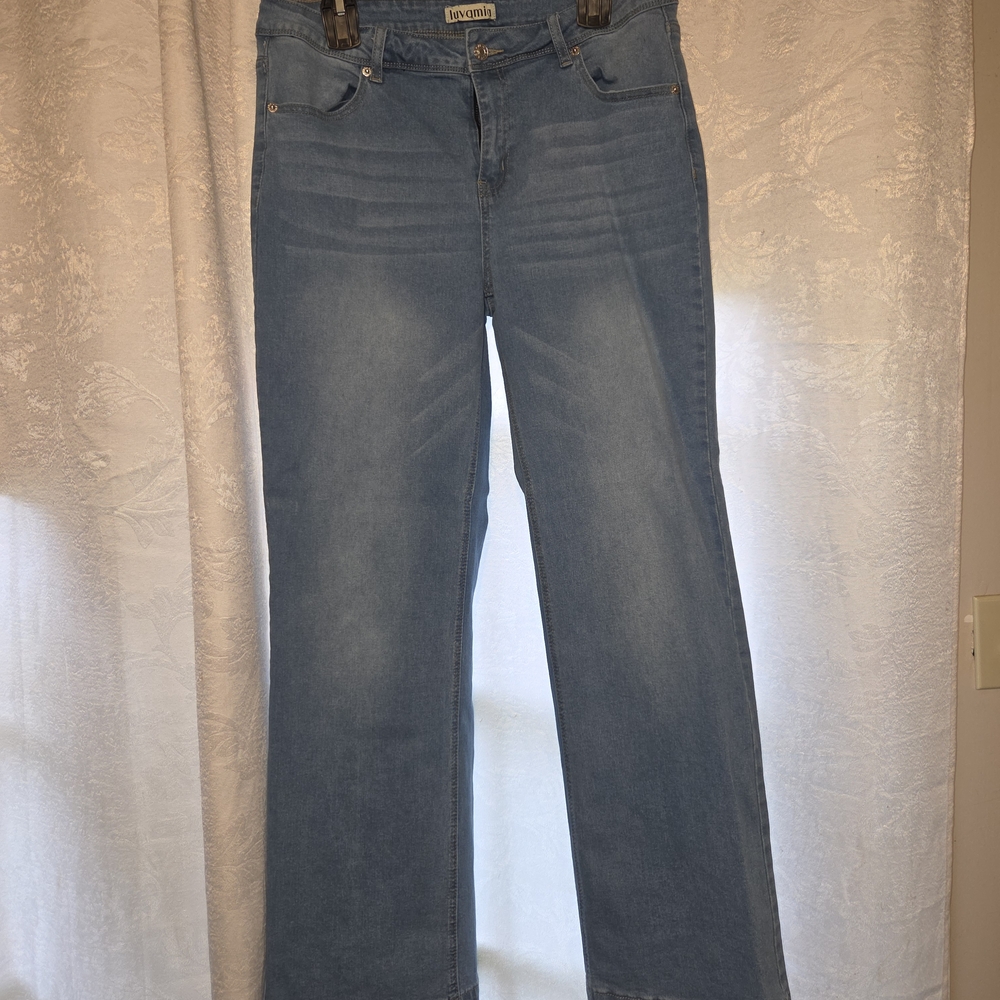Vooma Light Blue Flare Jeans for Women